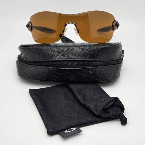 *SOLD* Oakley 05-361 Compulsive Squared Dark Topaz Frame Bronze Lens Sunglasses - Picture 1 of 16